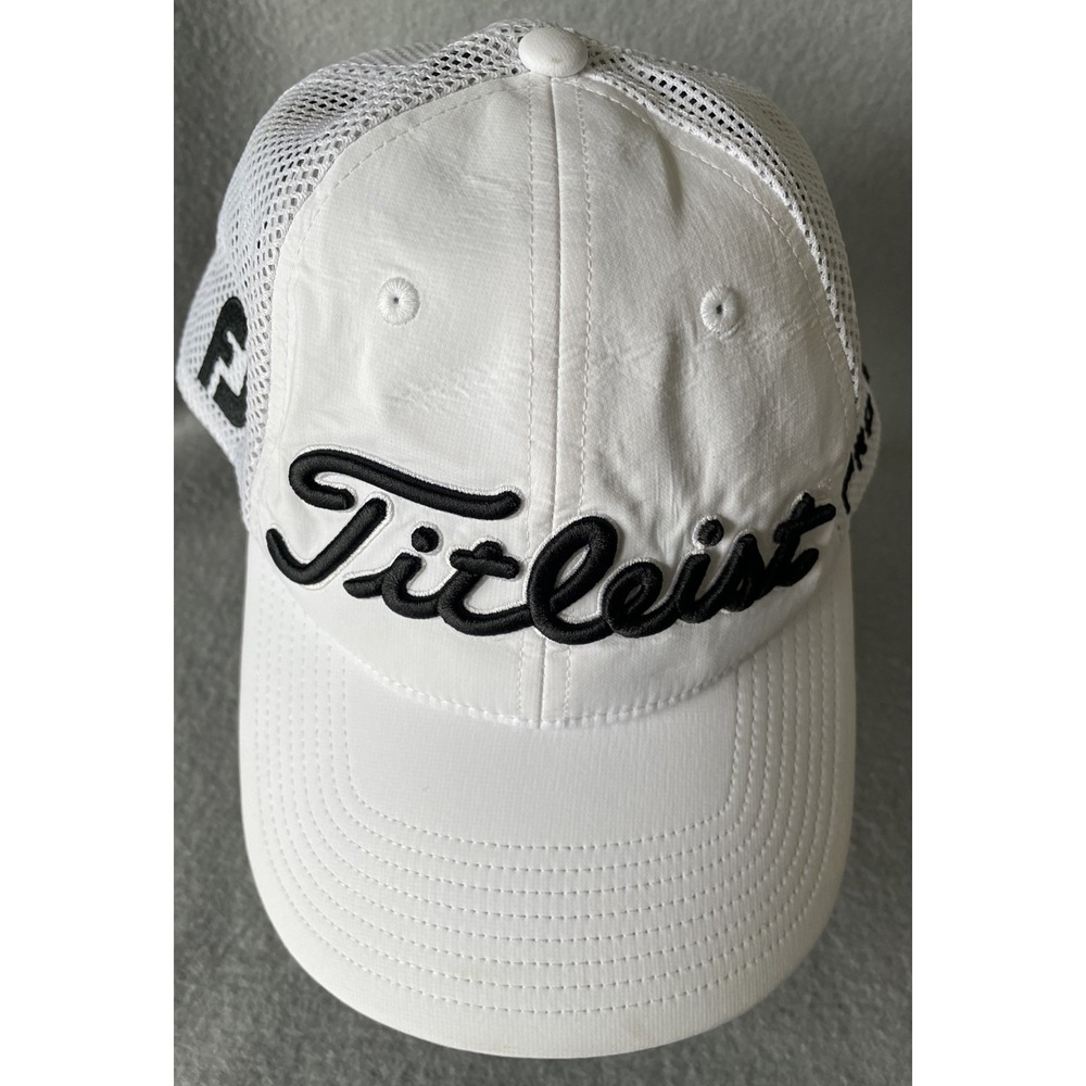 Titleist Hat Cap Fitted One Size White Pro V1 Golf Mesh Trucker FJ Mens